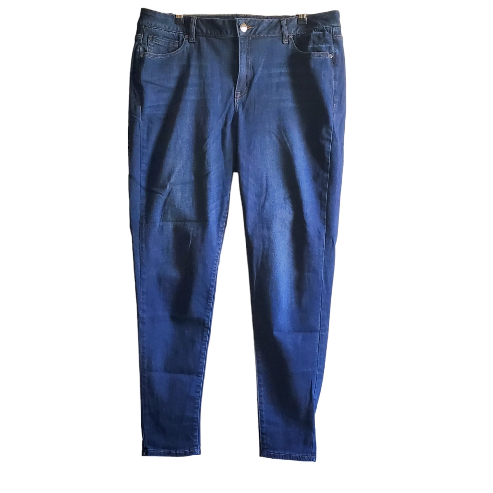 Lane Bryant Women's Denim Jeans Mid-Rise Skinny Blue Jeans Size 18 XL Stretch